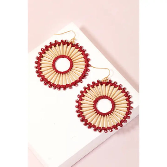 Beaded & Wrapped Hoop Hook Earrings