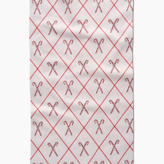 Geometry - Festive Candy Canes Tea Towel