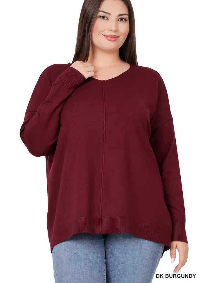 The Sawyer Hi-Low Sweater - Curvy