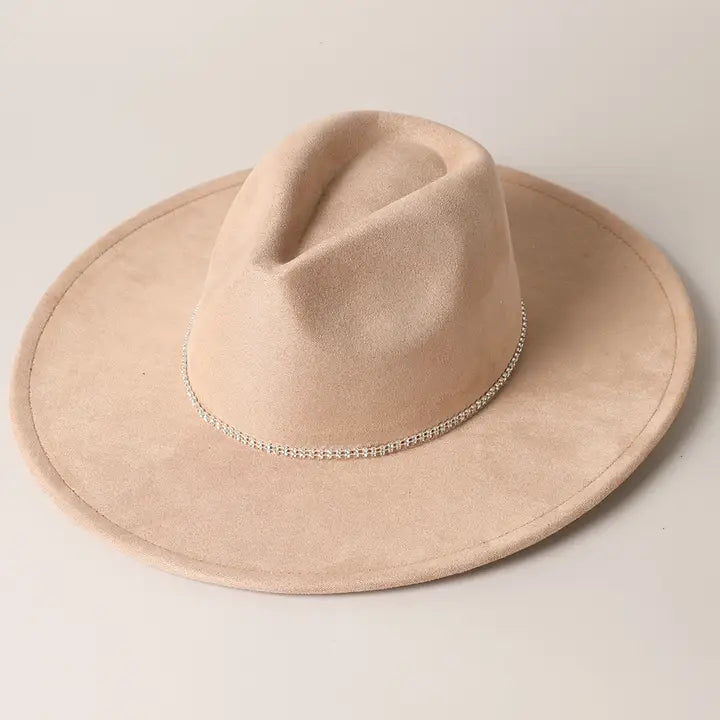 Wide Flat Brim Fedora Hat