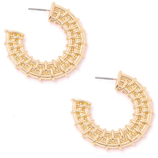 Textured Flat Hoop Earrings