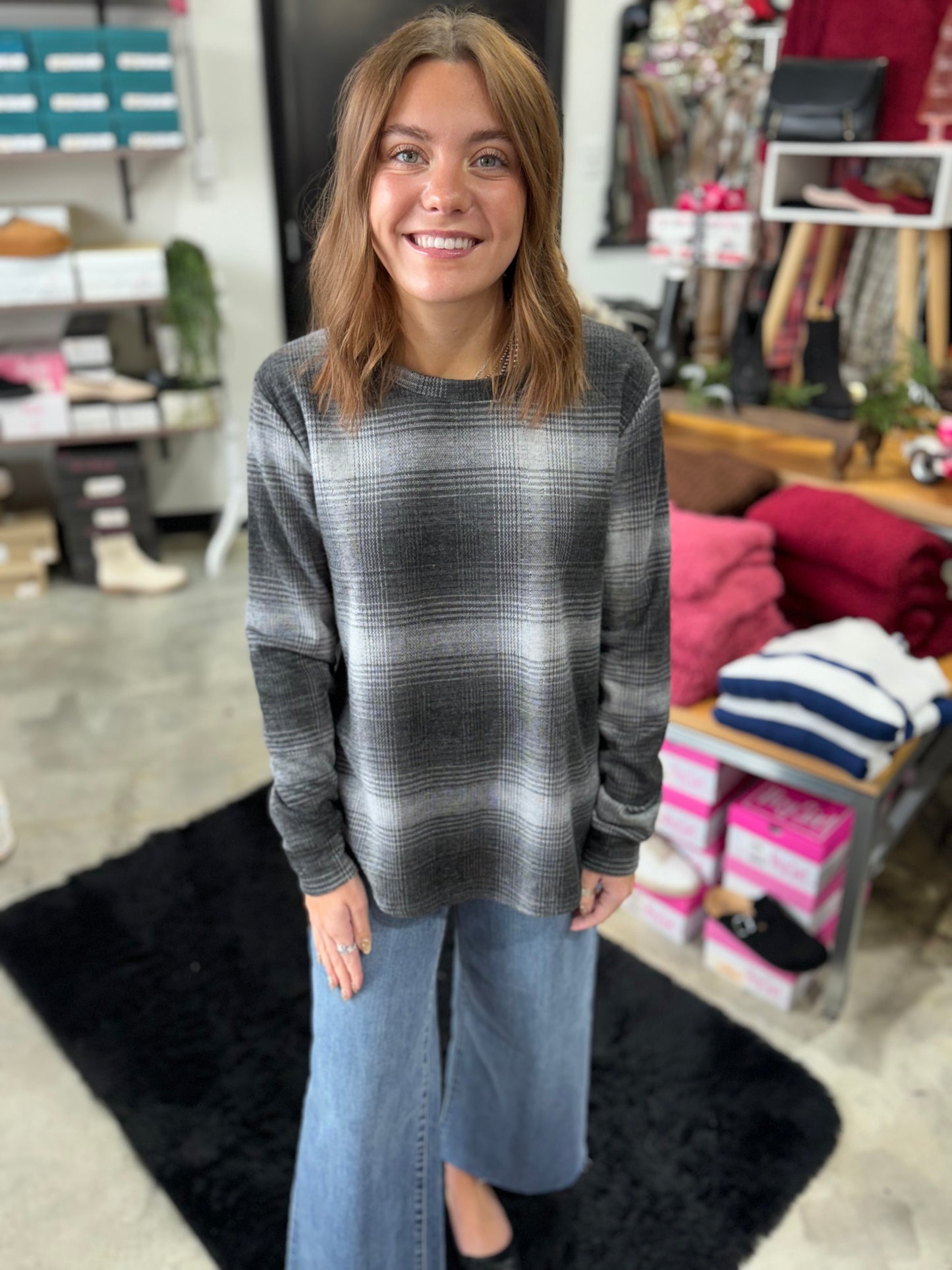 The Jacquard Plaid Sweatshirt