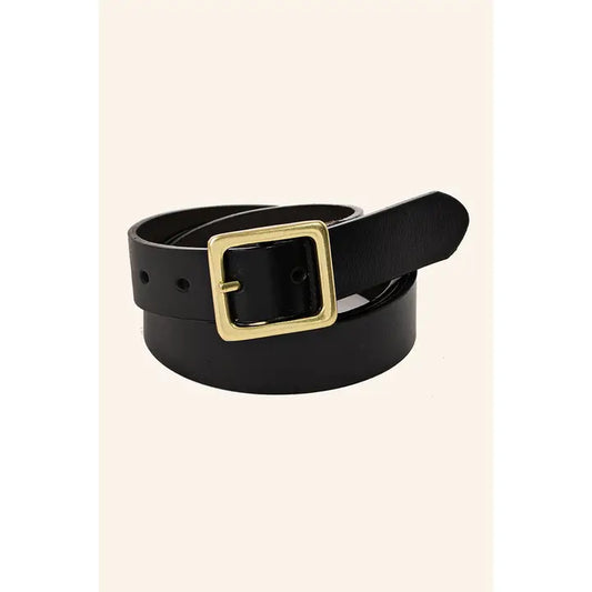 Leather Square Buckle Bellt