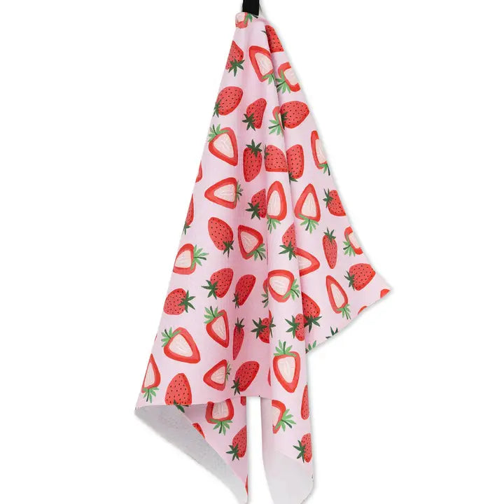 Geometry - Sweet Strawberry Tea Towel
