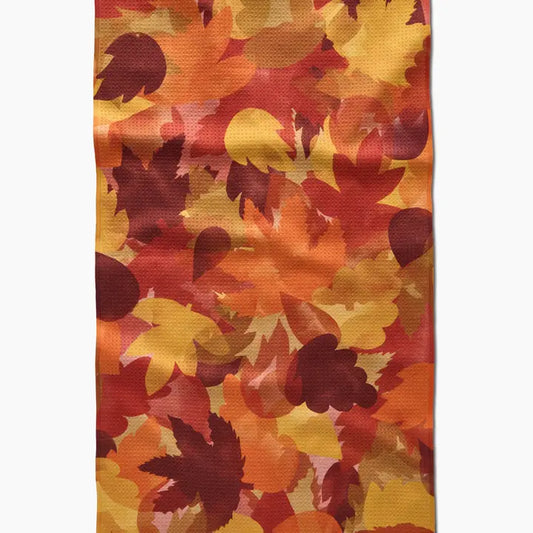 Geometry -  Watercolor Fallen Leaves Tea Towel