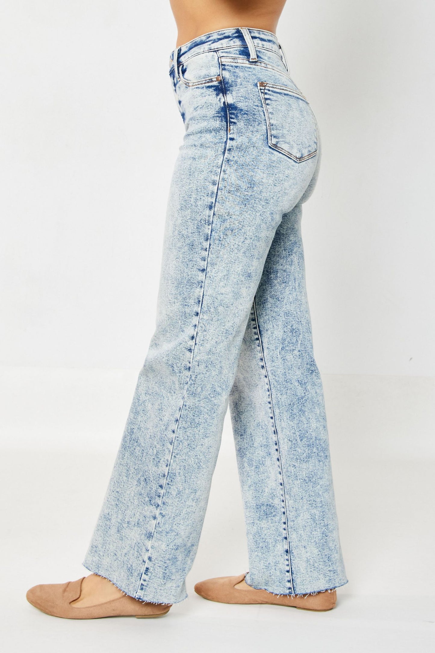 Judy Blue High Waist Mineral Wash Wide Leg Jeans