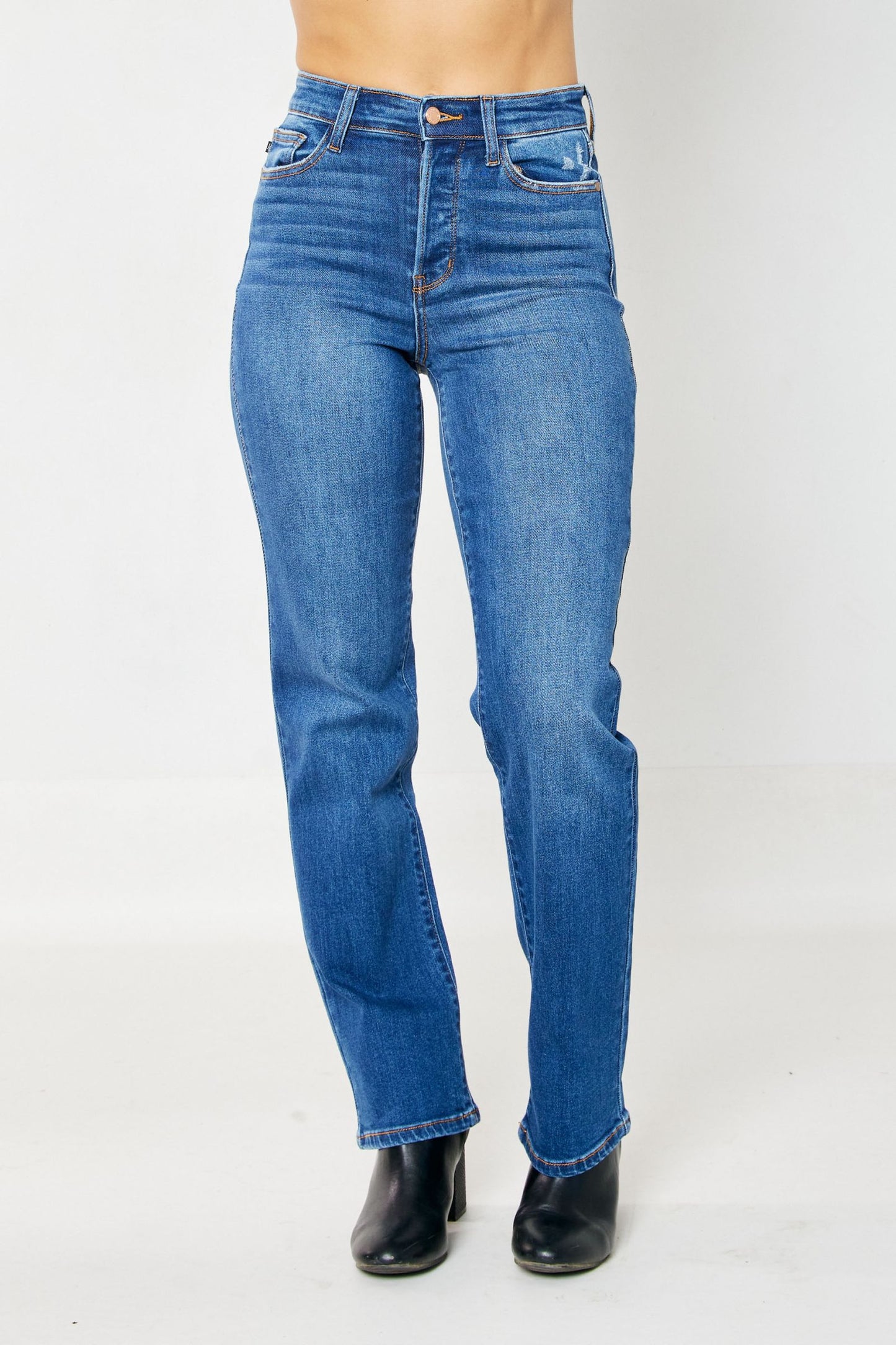 Judy Blue Hidden Button-Fly Dad Jean