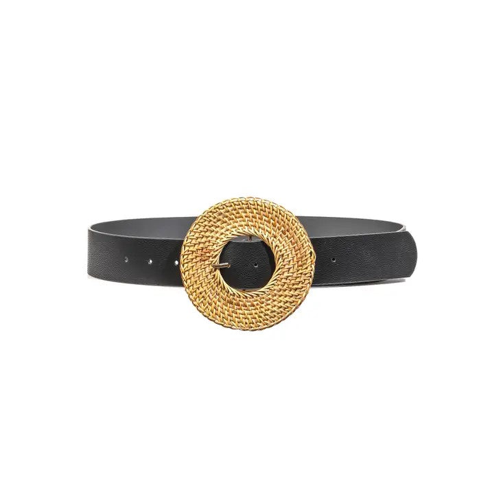 Circle Straw Weaved Belt