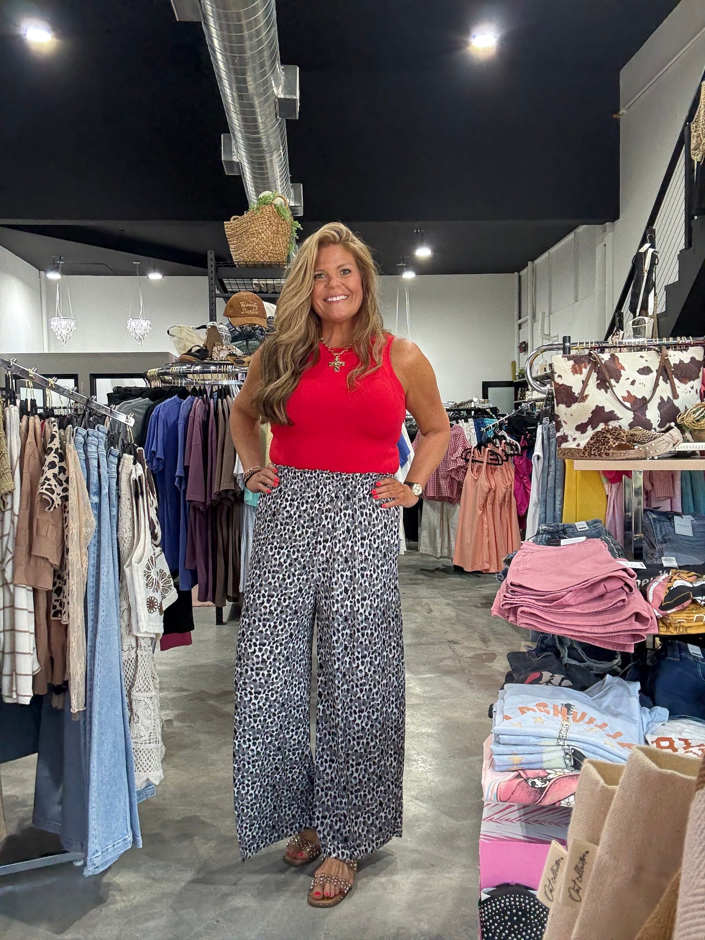 The Leopard Wide Leg Pants