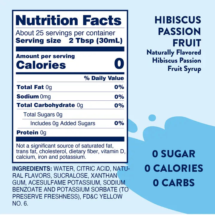 Jordan's Hibiscus Passion Fruit Flavor Skinny Syrup
