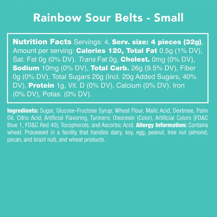 Candy Club Rainbow Sour Belt Candies