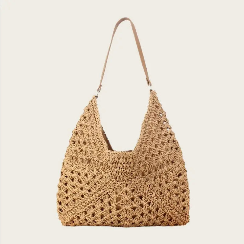 Crocket Open-Weave Boho Handbag