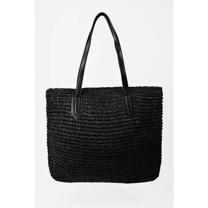 Square Straw Braided Tote Bag