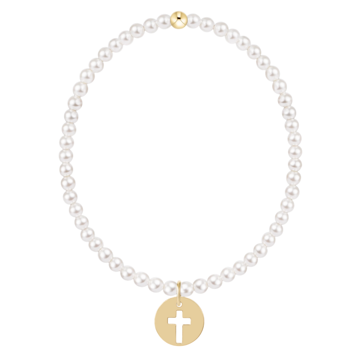enewton egirl Classic Pearl 3mm Bracelet - Blessed Gold Disc