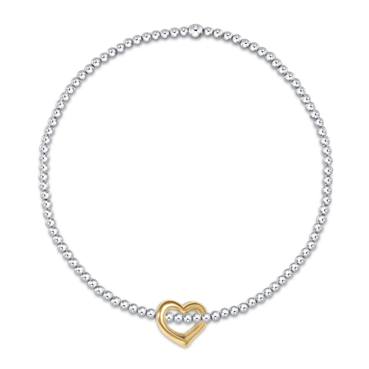 enewton Classic Mixed Metal 2.5mm Bracelet - Love Gold Charm