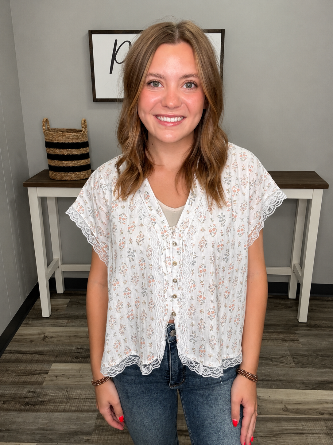 The Blossom Lace Trim Top