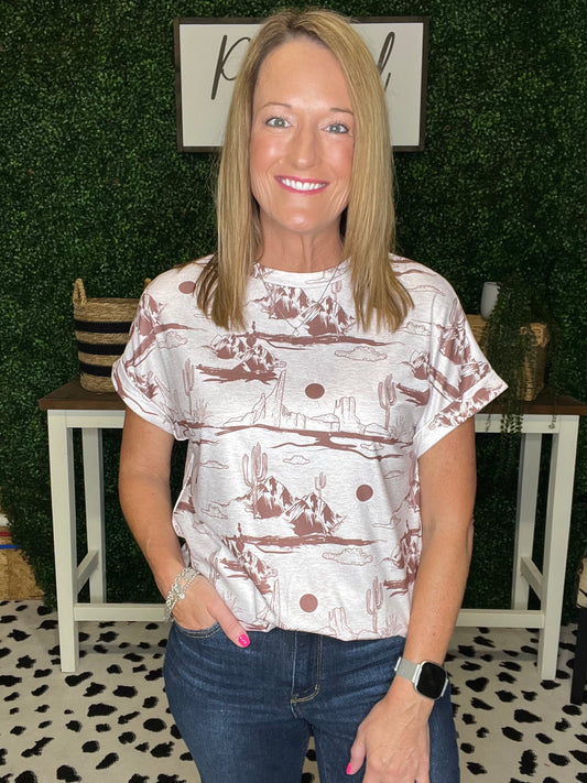 The Western Desert Print Top
