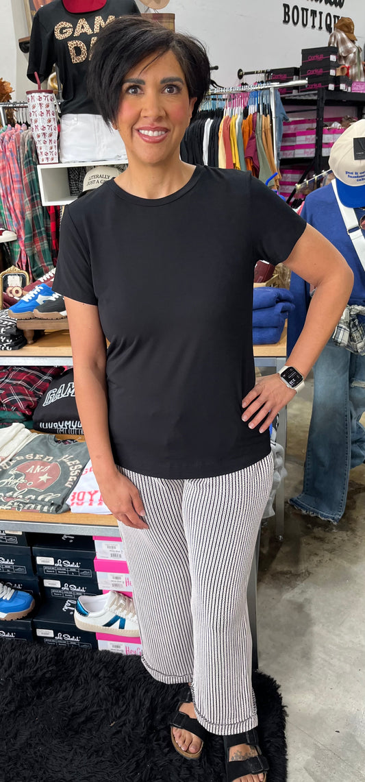 Drawstring Wide Leg Cropped Pants