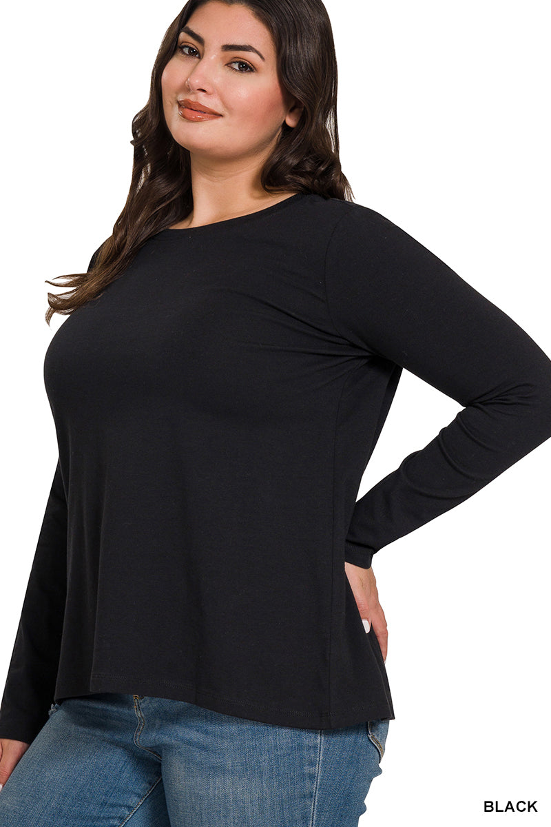 The Midnight Black Curvy Top