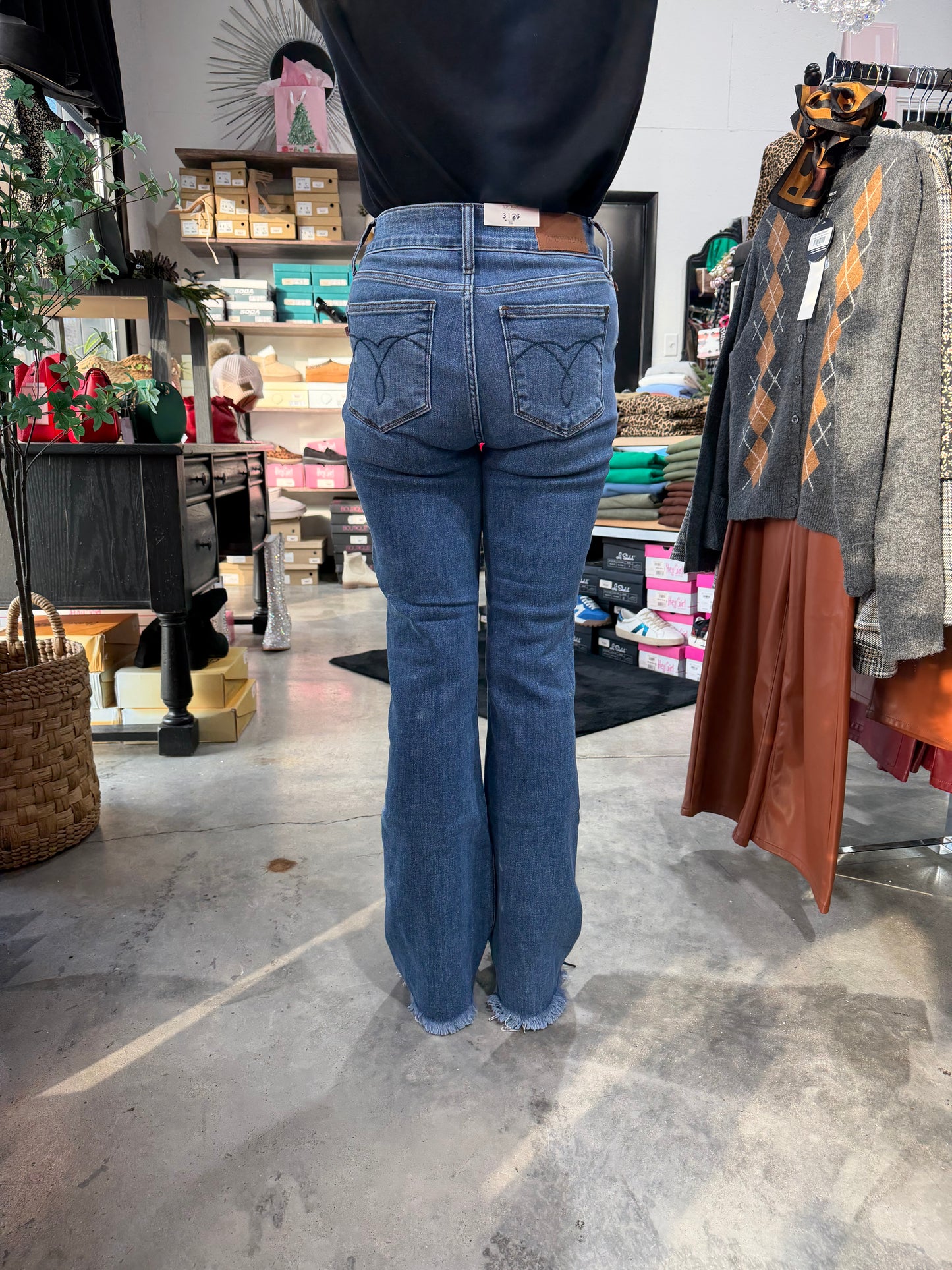 Judy Blue HW Double Button Bootcut Denim Jeans