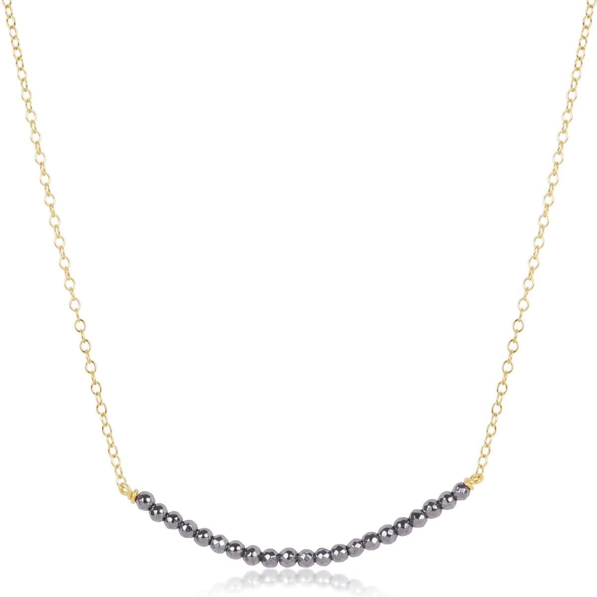 enewton 16" Necklace Gold - Beaded Bliss Silver Faceted Hematite