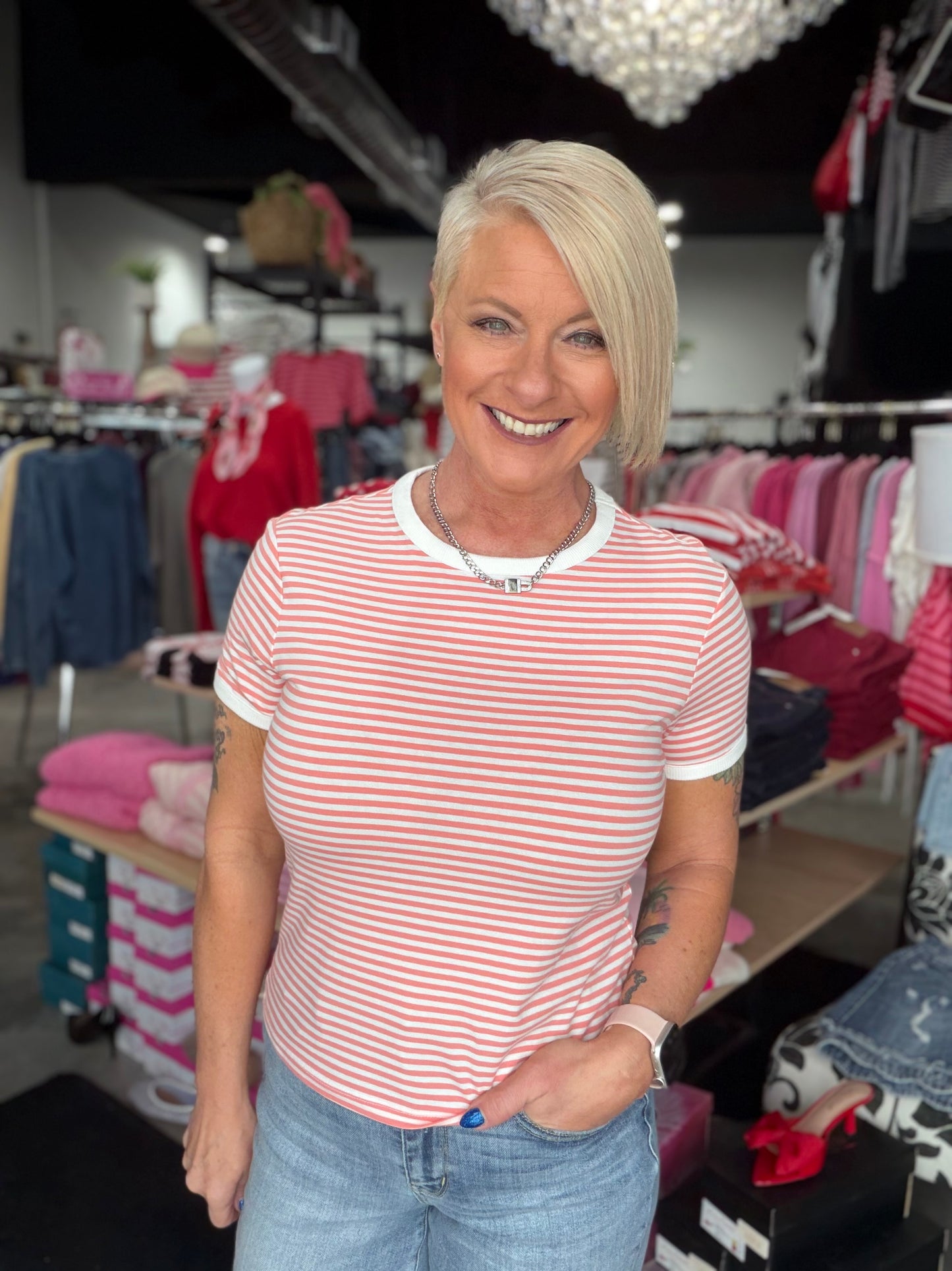 Zenana The Good Vibes Stripe Top