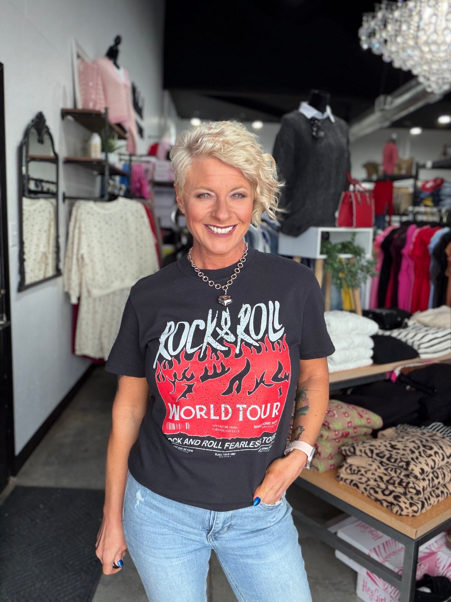 World Tour Flamed Graphic Tee