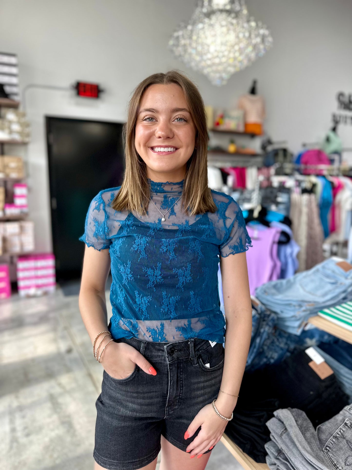 Simply Sweet Lace See Through Top