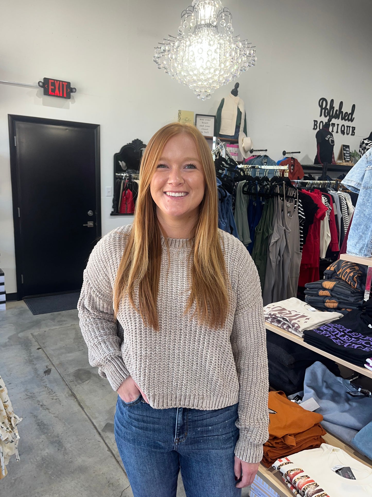 Calla Chenille Cropped Sweater