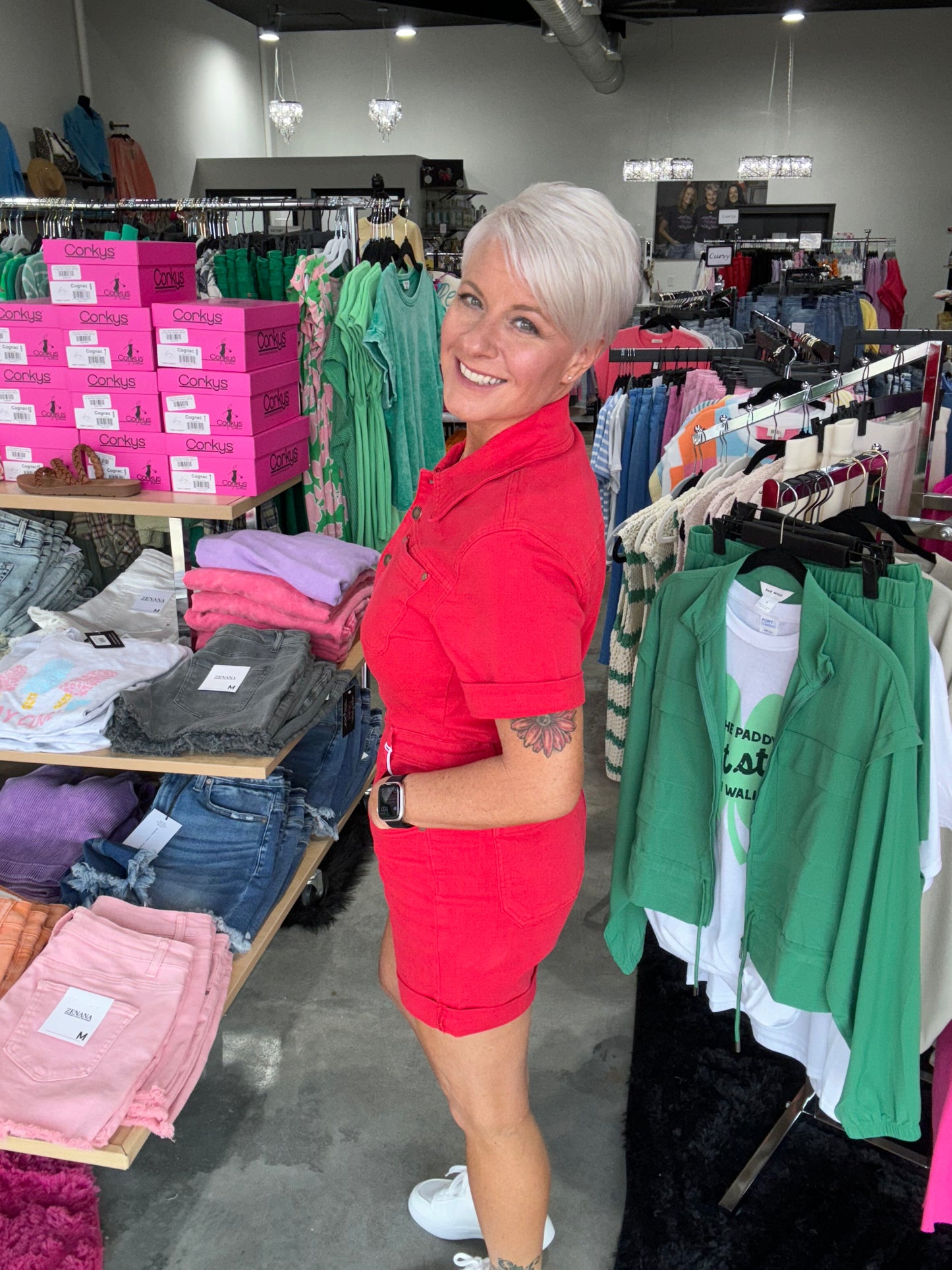 Judy Blue Red Short Sleeve Romper