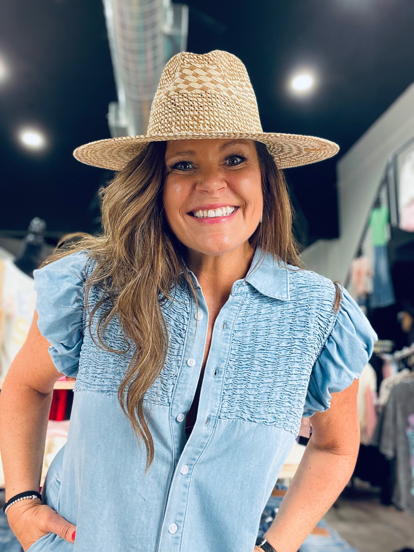 The Checkered Straw Sun Hat