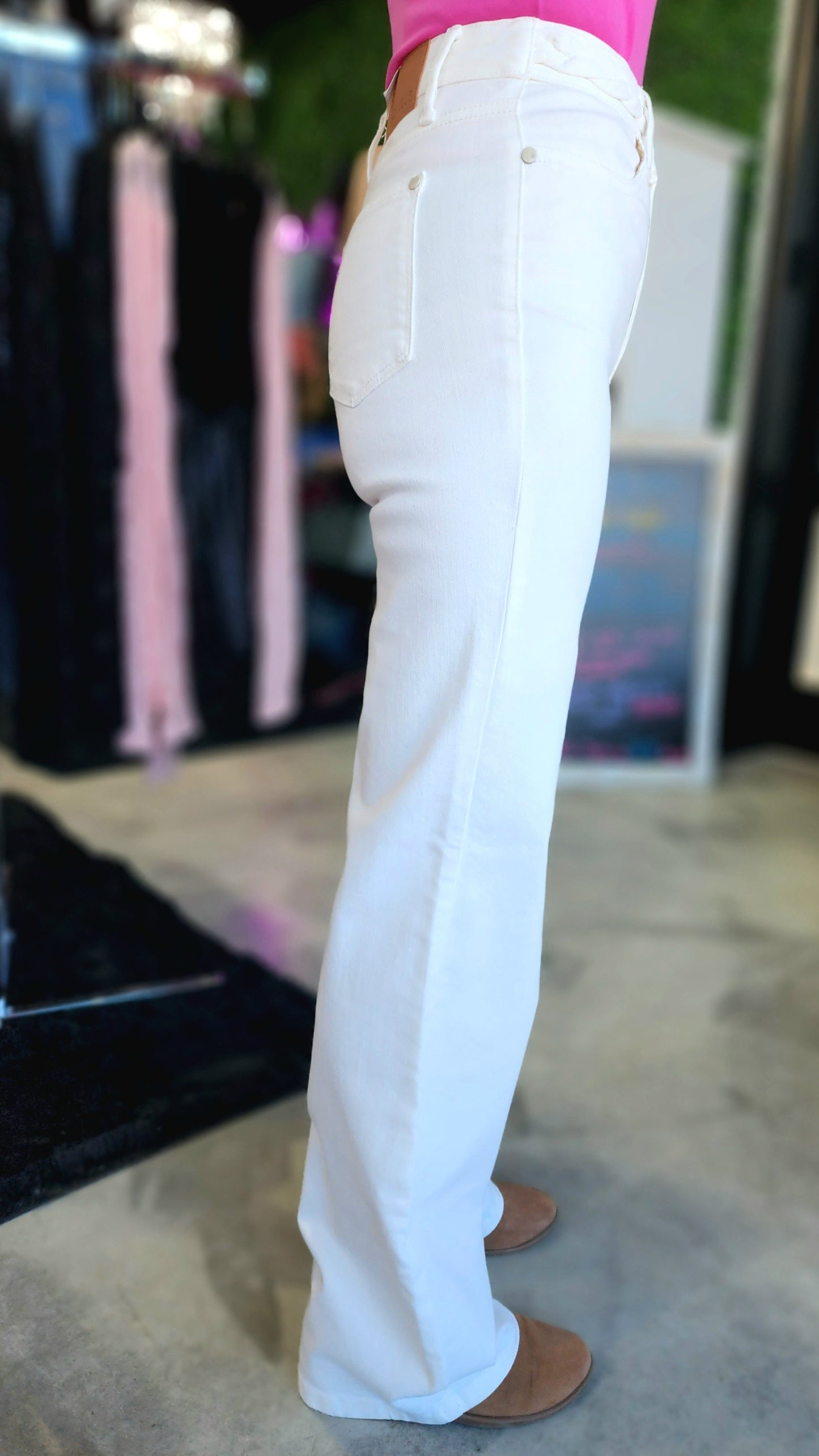 Judy Blue High Braided Waistband Wide Leg