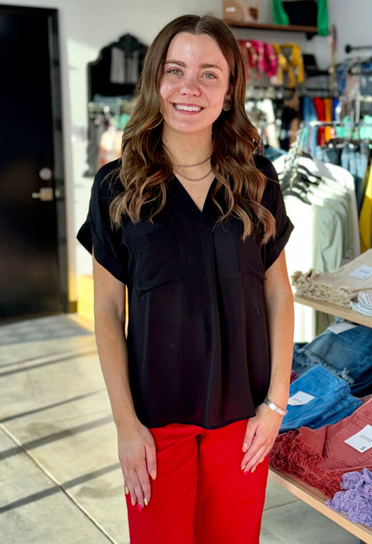 The Davlin Split Neck Top