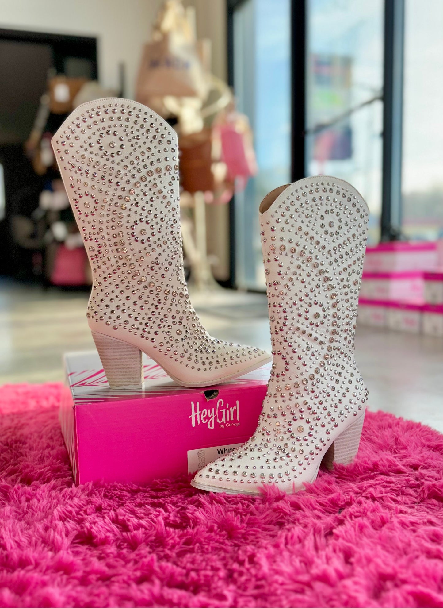 Boot Scootin’ White Rhinestone Boots