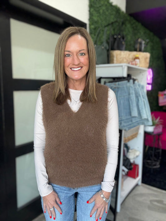 The Bambi Brown Sweater Vest