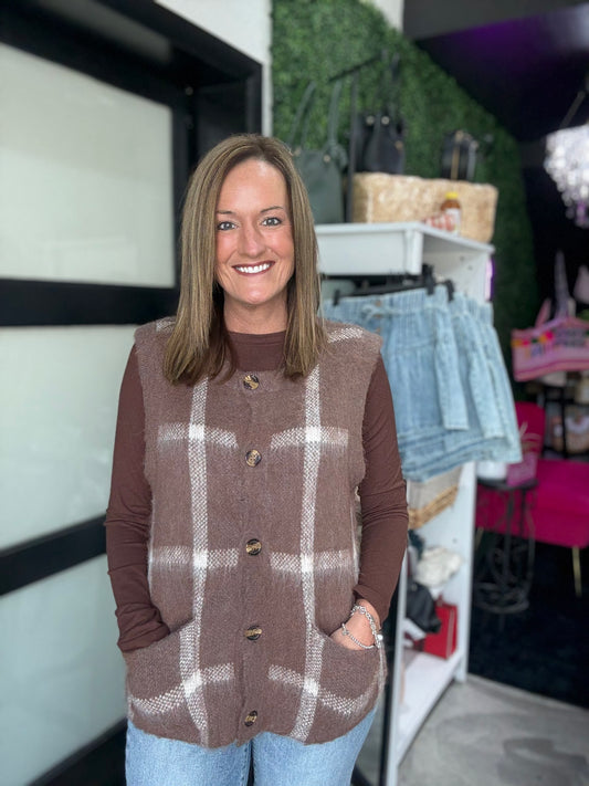 The Plaid and Plush Sweater Vest