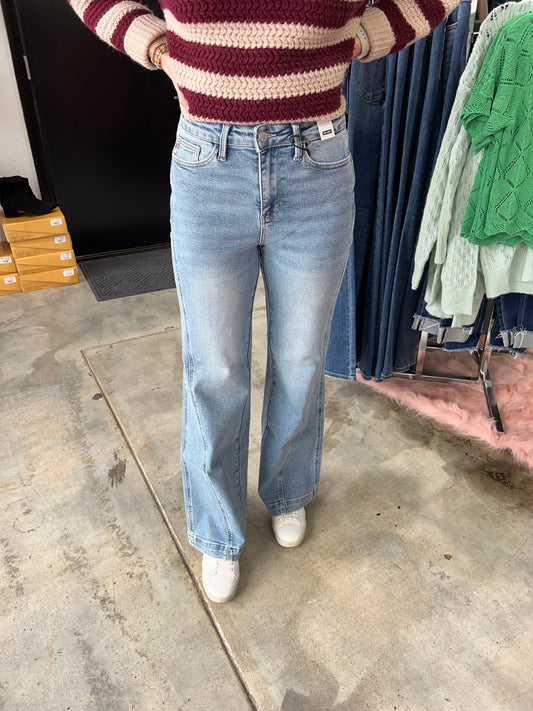 Judy Blue High Waist Seam Insert Retro Wide