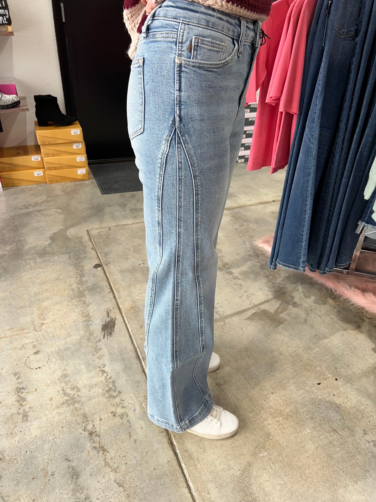 Judy Blue High Waist Seam Insert Retro Wide