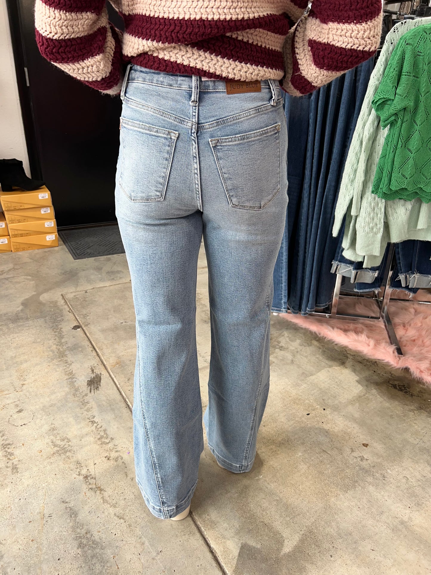 Judy Blue High Waist Seam Insert Retro Wide