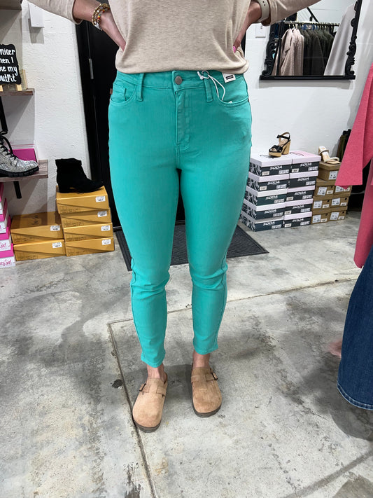 Judy Blue High Waist Aquamarine Slim Jeans