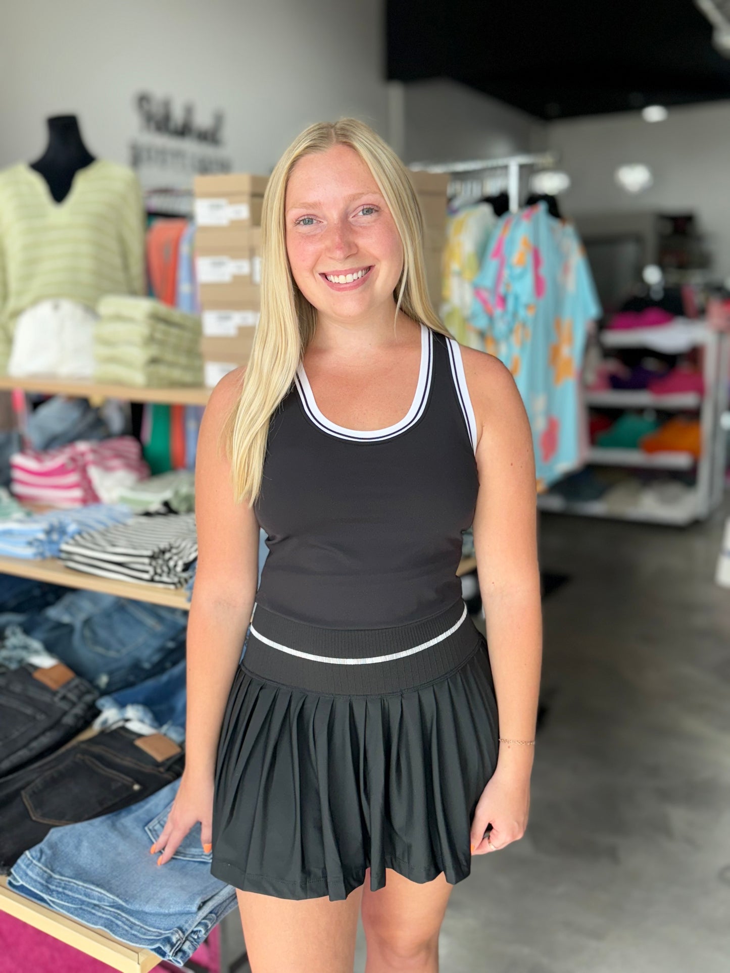 Mono B Varsity Stripe Tennis Tank