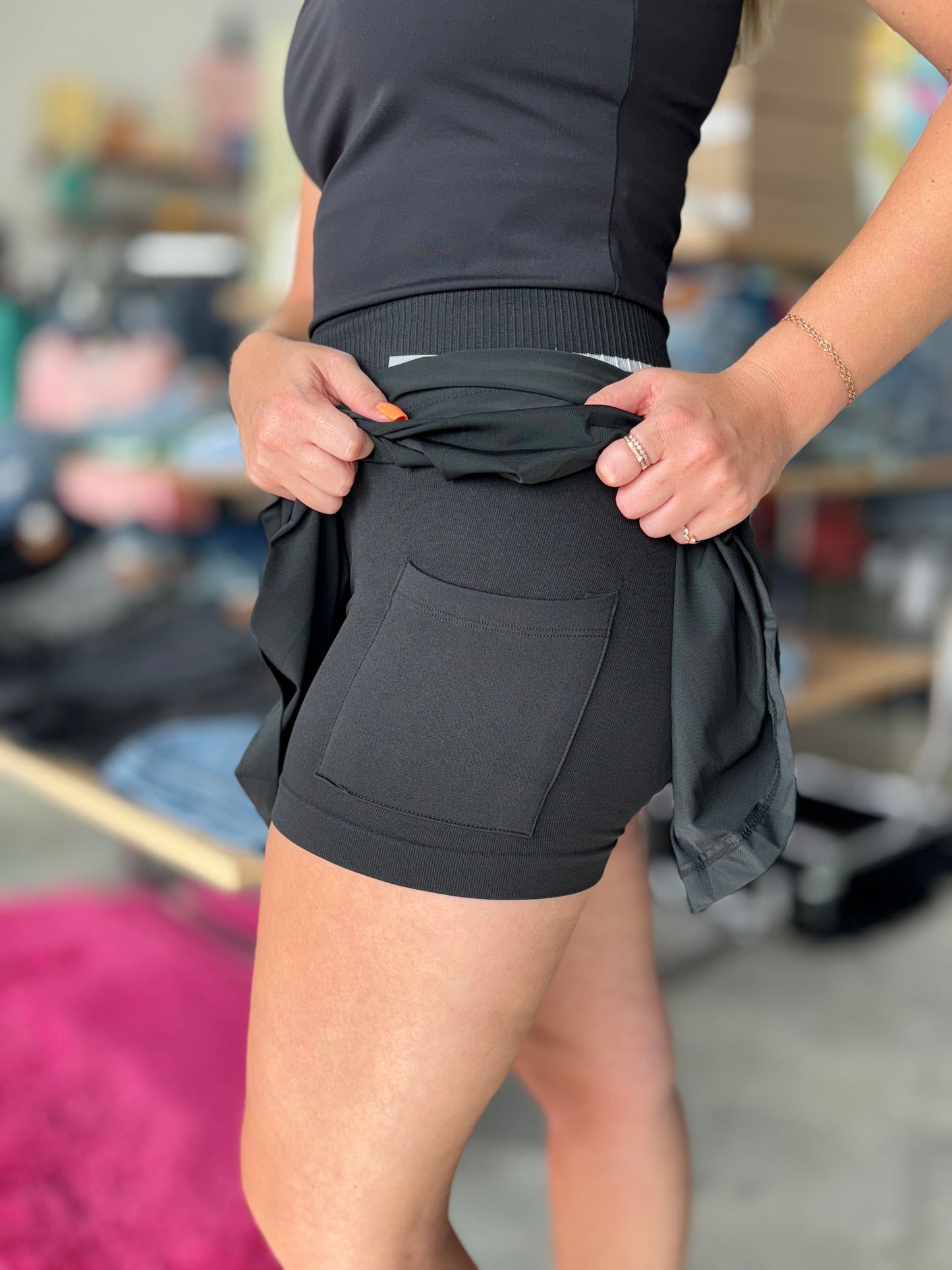 Mono B Retro Stripe Pleated Tennis Skort