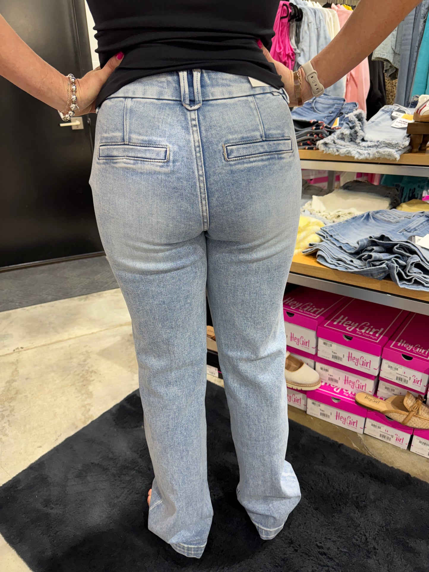 Risen TC High Rise Straight Pin Tuck Jeans