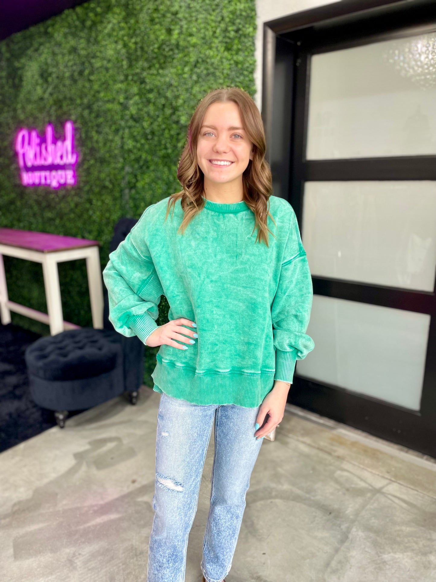 The Drew Acid Wash Sweatshirt