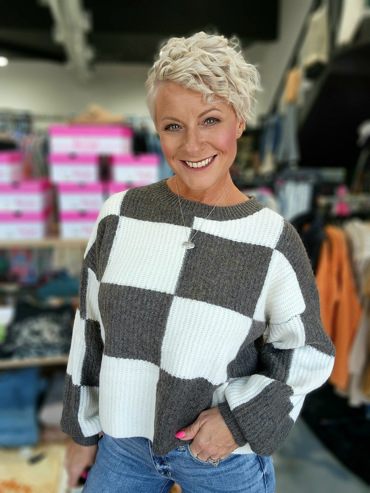 The Bianca Checkered Sweater