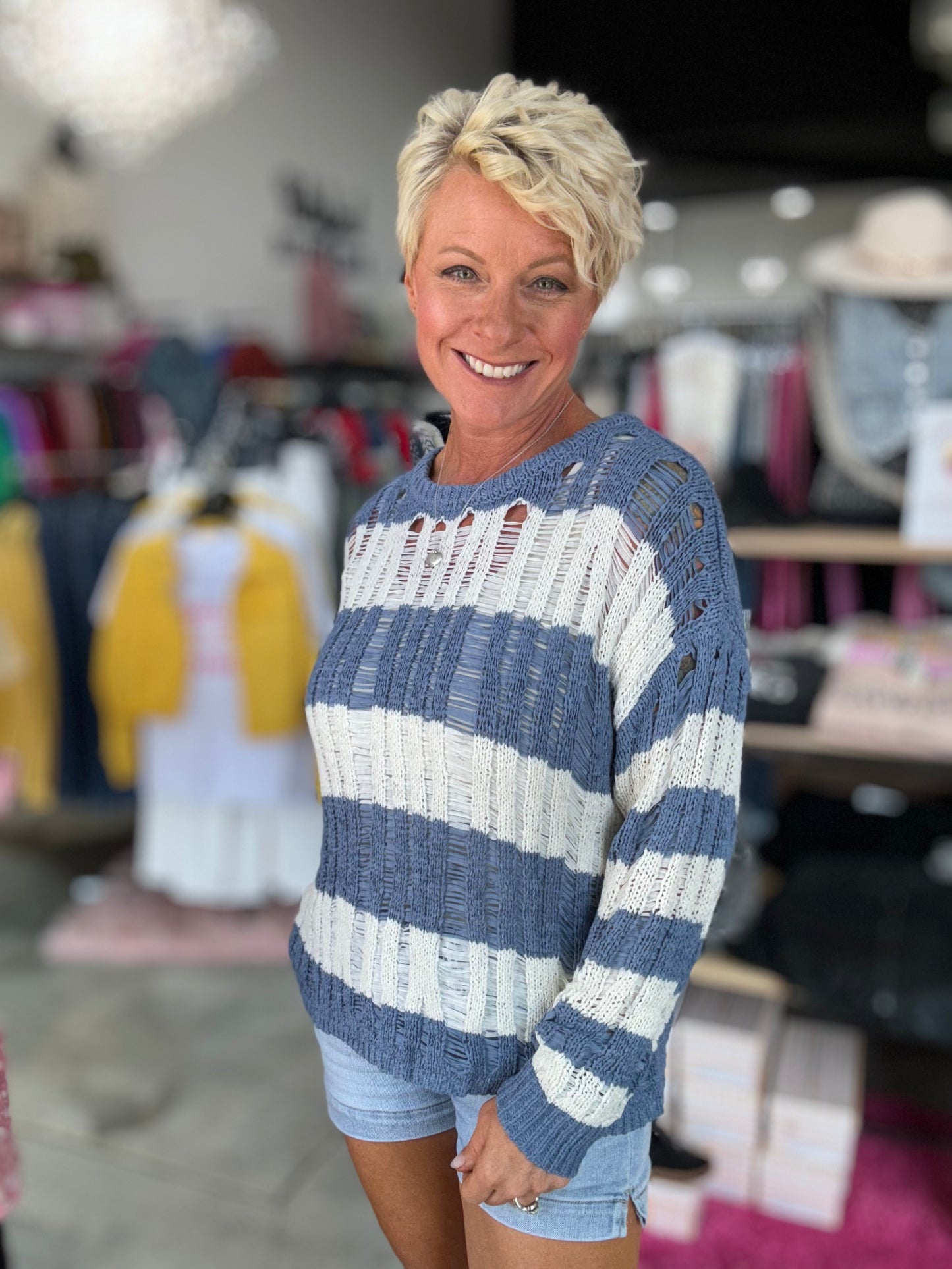 Striped Ladder Sweater