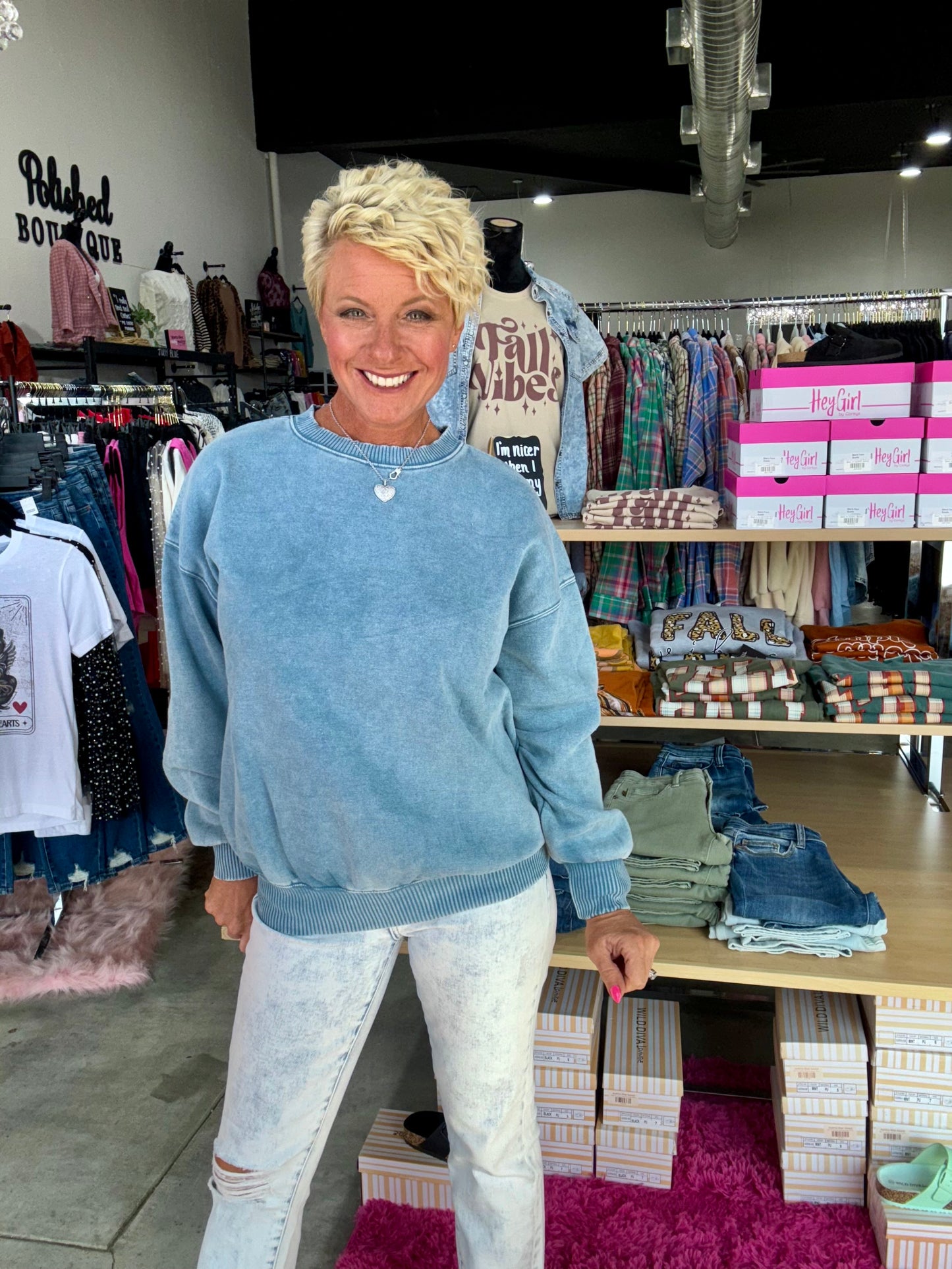 Zenana Acid Wash Fleece Oversized Pullover