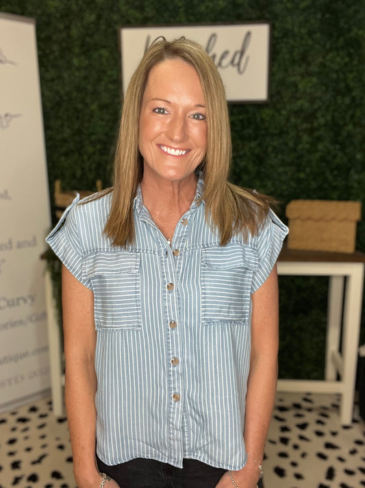 The Blue Sketched Top