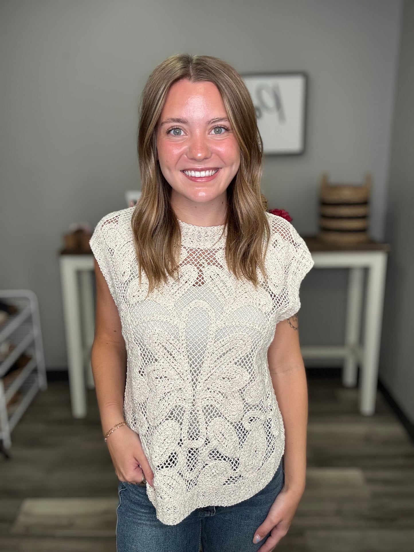 Gemma Crochet Sleeveless Top