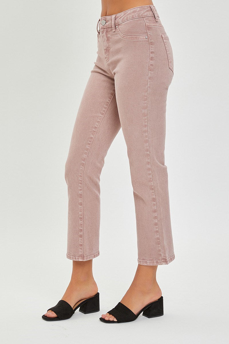Risen Mid-Rise Straight Crop Pants